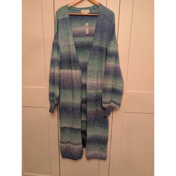 NWT, Anthropologie Ombre Stripe Duster Sweater - Picture 6 of 8